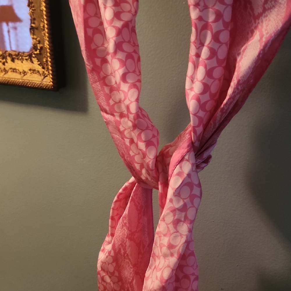 Pink Patterned Women's Coach Scarf